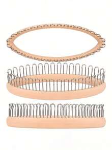 DIY Knitting Machine Kit With Loom, Crochet Hook, And Knitting Tools - Craft Yarn Set For Hats, Scarves, Creative Small Weaving Loom Kit With Hooks (Beige)