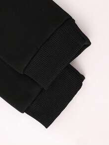 Boys & Girls 2-Piece Tracksuit - Black Crewneck Sweatshirt With Basketball Graphic + Pants - màu đen - Xem 6