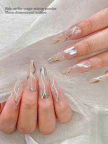 RS NAIL RSNAIL Sealing Gel With Precision Lining Pen, Transparent Edging, Suitable For Chrome Powder, Rhinestones & Other Nail Art Decorations, 3D Stereoscopic Effect, Gems & Diamonds, UV/LED Curing, Meets Salon & Home Manicure DIY Design Needs - Clear - View 9