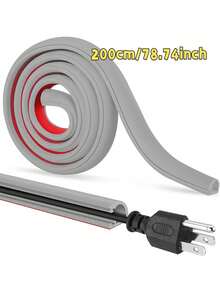 1 Cuộn ống dẫn cáp 2m/3 mét, ống dẫn cáp trang trí vô hình, ống bảo vệ chống trượt, ống bảo vệ cáp ẩn, ống dẫn cáp tự dính hình bán nguyệt mở bên hông, ống dẫn cáp linh hoạt, che giấu 1 dây dẫn, ống dẫn cáp PVC, thích hợp cho việc đi dây trên tường và sàn nhà, áp dụng cho việc đi dây TV trong nhà/văn phòng. - Nhiều màu - Xem 11