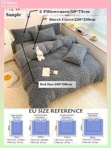 Set de lenjerie de pat 3 piese - 1 husă de pilotă și 2 fețe de pernă, textil moale și confortabil pentru casă, culori multiple, decor simplu și la modă pentru dormitor, cămin, lavabil la mașină, fără umplutură - set de huse de pilotă din blană artificială/fleece, dimensiune Twin/Full/King/Queen, pentru acasă