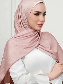1pc Ready To Wear Instant Jersey Hijab Scarf, Breathable Muslim Headscarf For Women For Dress - Multicolor - View 15