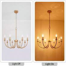 Puyveyor 8-Light Black Chandeliers For Dining Room, Dining Room Light Fixtures, Farmhouse Candle Chandeliers For Kitchen, Living Room, Foyer, Entryway, Staircase