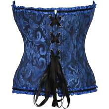Women's Waist Cincher Bustier Boned Corset With  Design In 2025 - 深藍 - 查看 4