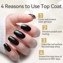 Super Top Gel, High Gloss Shiny Long Lasting Top Gel Polish, Glossy Clear Soak Off U V & Nail Lamp Gel Nails DIY Top Gel Coat 15ml 2pcs{"Color_name":"2Pcs15mlSuperTopCoatSet"} - 2件15毫升超級面漆套裝 - 查看 4