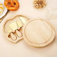 Personalisiertes Bambus Käsebrett Set - Holz Käse, Snack, Obst & Wurst Platte, modern minimalistisch, Käsebrett & Messerset, geeignet für Küche & Wohnzimmer Zuhause