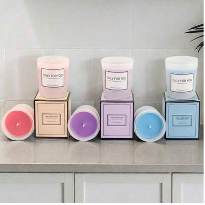 1pc Smokeless Aromatherapy Candle Cup, Home Bedroom Romantic Gift, Essential Oil Aromatherapy, Indoor Soy Wax Scented Candle