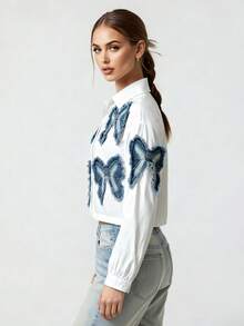 Sudadera casual de mujer LOVE JOYY con cuello redondo, estampado de letras, lavado vintage y efecto desgastado, adecuada para la vuelta al colegio y la temporada de graduación