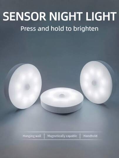 Pieces Of Warm White/Cold Wit Motion Sensing Night Lights Adjustable Brightness, Automatic On/Off, Perfect Bedside, Staircases, Under Cabinets Wardrobes, Bedroom view 9