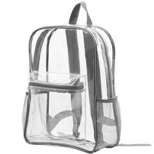 Mochila transparente de alta calidad en PVC - Bolsa transparente de gran capacidad con correa para el hombro ajustable y múltiples compartimentos, diseño acolchado, adecuada para ir al trabajo, deportes, viajes, también se puede usar como regalo del Día de la Madre - Multicolor - Ver 9