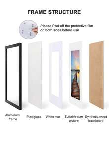 Framvio 3pcs 30x40 40x60cm 50x70cm Poster Frames Black Picture Frame Aluminum For Photo 40x50 A4 Thin Metal Frames With Plexiglass Mat Wall Mount Table Home Wall Decor Christmas Valentine's Day Gift