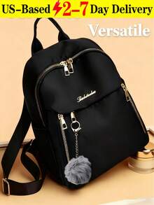 Bestseller In Weekly Top Growers Women Fashion Backpacks,Malist Flower Embroidery Functional Backpack For Women, Business Casual Commuting Travel Backpacks, Cute Multi-Compartment Versatile Computer Daypack, Portable Campus School Bag For Junior High School And College Students, School Backpack, Elementary School, Middle School, High School, Back To School Bags, Waterproof, Lightweight, Classic Casual, Suitable For Teen Girls Women College Students, Teacher, Perfect For Back To School, First Day Of School, Middle School, High School,Christmas Gifts,Valentine's Day Gift ,Gift For Girls - Màu đen có mặt dây chuyền - Xem 12