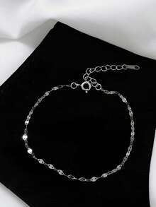 ELSEDES 1 pieza Brazalete decorativo ovalado de plata esterlina de moda para mujeres para el verano