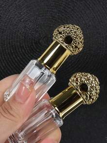 1/2 st 12 ml arabiska åttkantiga klara parfymflaskor i glas med guldfiligran-kronkork, glasdroppare + gratis 3-i-1 påfyllningsverktyg, läckagesäkra påfyllningsbara resebehållare för kosmetika, DIY-aromaterapi, heminredning och present för kvinnor och män - Genomskinlig - Visa 9
