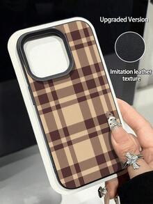 1 pezzo Custodia protettiva per telefono con motivo a quadri vintage, texture antiscivolo e antiurto, morbida, compatibile con Apple e altri telefoni