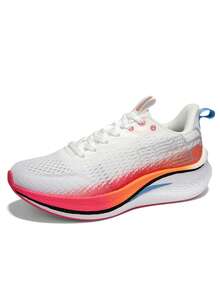 baasploa 女士跑步鞋碳板减震耐磨专业轻便跑步鞋女户外跑步网面女训练鞋易穿软鞋厚底鞋女运动鞋 - 白色 - 查看 4