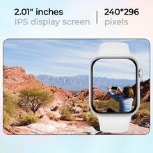 Universelle Smartwatch in Mehrfarbig, 2,01 Zoll HD Großbildschirm, unterstützt kabelloses Telefonieren, Informationsbenachrichtigung, mehrere Sportmodi, Telefonannahme, Musiksteuerung, Fernauslöser, Schrittzähler, Geschenk zum Vatertag, Geburtstagsgeschenk