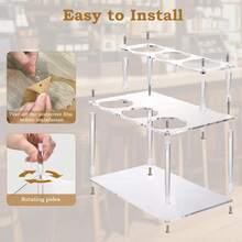 Wine Bottle Organizer -2-Layer Acrylic Bottle Display Rack For Kitchen Storage | Acrylic, Coffee Syrup, Baijiu, Wine Flavoring And Beverage Station Organizer With Layered Shelves