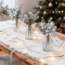 3/6pcs Artificial Apple Leaf Christmas Stems Fake Plants Flower Bouquet For Home Decor, Wedding Decor, Garland Christmas, Room Decor, Balcony Decor, Kitchen, Dining Room, Bedroom Decor, Living Room Decor, Party Decorations, Halloween Decor, Christmas Decorations, Christmas Crafts, Birthday Party, Christmas Table Decorations, House Decor, Christmas Gifts Pumpkin Vase Outdoor Garden Decor