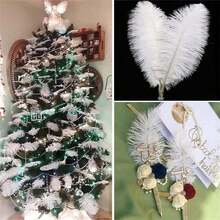 15-50cm Artificial Feathers, 5/10pcs White/Black, DIY Crafts, Wedding Party Decor And Christmas Costume Making - Multicolor - View 7