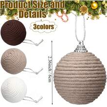 6 pièces Boules de Noël - Style Boho Ferme, Boules suspendues, Ornements rustiques neutres pour décorations d'arbre de Noël, couronnes de Noël, guirlandes, décoration de mariage d'hiver, décorations saisonnières pour la maison, thème de Noël campagnard vintage, accents de fête de Noël cosy, et projets d'artisanat rustique Décoration de maison Décorations de Noël Décoration de chambre