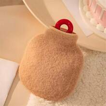 Wärmflasche, geeignet für Winterwärme, Plüsch-Wärmflasche mit heißer Kompresse, tragbarer Handwärmer für Studenten mit abnehmbarem und waschbarem Stoffbezug - Khaki - Übersicht 6