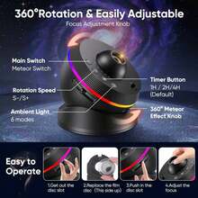 13-In-1 Ultra HD Meteor For Galaxy Projector Lamp, 4K HD Solar System Starry Sky Light,1/2H Timer 4-Key Control, RGB Color Changing Ambient Night Light USB Light Fixture With 360-Degree Rotatable LED For Galaxy Projector, For Bedroom Dining Table, Game Room Home Theater Wedding Holiday Gift, Bedside Projection Lamp, Ceiling Lighting