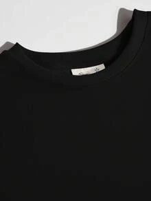女士纯色圆领长袖卫衣，带抓绒内衬，采用舒适棉质面料，宽松版型，柔软内里。适合冬季穿着，营造温馨氛围，休闲风格，适合浪漫日落约会、情人节、通勤、商务、度假、返校等各种场合。 - 黑 - 查看 9