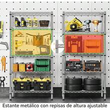 Estante de Almacenamiento de Metal de 5 Niveles(55x30x150CM), Estante Organizador Resistente, Rack Organizador Ajustable, Anaquel, 4 S-Ganchos, 5 Tablero de PP, Cocina, Oficina, Despensa, Microondas - pago - Ver 7