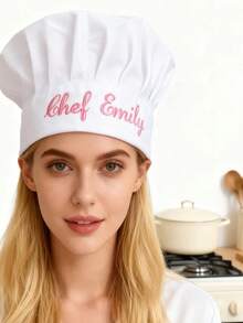 1pc Customized Embroidered Baker/Chef Hat, Adjustable Personalized Name Chef Hat, Professional Chef Hat, Baking Enthusiast Chef Hat Gift, Chef Gift