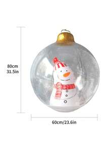 1 Stück aufblasbarer Weihnachtsdekorations-Ball, PVC Weihnachtsaufblasbarer Ball mit Weihnachtsmann, Schneemann, Schneeflocken Design, Weihnachts-Gartendekoration Ballon, fröhliche Weihnachtsdekoration, Weihnachtsschmuck, Weihnachtsdekoration für Zuhause, Weihnachtsanhänger, Hängende Ornamente, Heimdekoration, Außendekoration, Gartendekoration