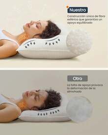 SONGMICS HOME Juego de 2 Almohadas, Alternativa de Plumón, King Size, Hotel, 92 x 51, Dureza Media, Dormir de Lado, Blanco Nube TBP033W01 - Rey - Ver 1
