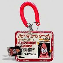 SPONGEBOB 1件装海绵宝宝卡套钥匙扣学生证件卡套卡通可爱卡套用品派大星动漫情侣卡套礼物 - 彩色 - 查看 8