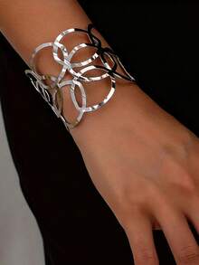 1 件套空心线图案首饰套装、空心线手链和戒指 - 鏤空線條套裝 - 查看 6