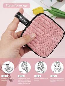 MAANGE 3pcs/10pcs Makeup Remover Puff,Soft And Skin Friendly Face Towel,Cleanning Tools Easy Carrying For Travel - Multicolor - View 8