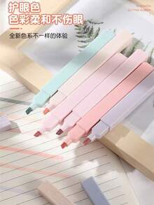 6pcs/Set Creative Graffiti Fluorescent Highlighter Soft Tip Marker Pens