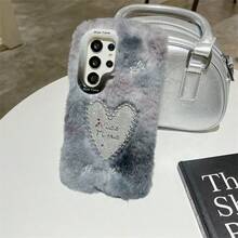 Carcasă de telefon Wnter pentru 1Samsung Galaxy S23 S24 Ultra FE A54 A55 5G A35 A05S Carcasă de pluș Ins Love Anti-cădere Carcasă spate de protecție caldă