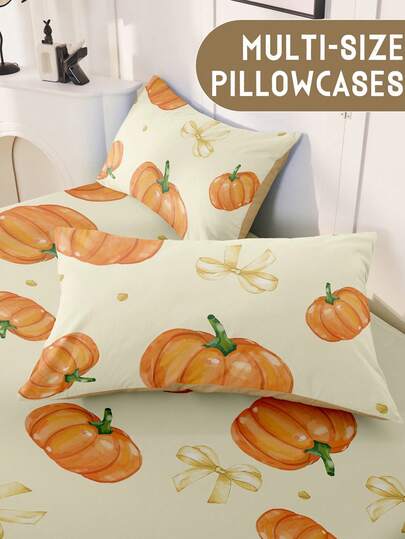 1 pieza/2 piezas Funda de almohada suave, Fundas de almohada de varios tamaños, Amigable con la piel, Transpirable, Cierre de sobre, Resistente a arrugas, decoloración y manchas, Adecuado para dormitorio, Esquema de color cálido, Amarillo, Sofá, Sala de estar, Decoración del hogar, Inserto de almohada no incluido, Decoración de otoño, Decoración de habitación, Vuelta al colegio, Útiles escolares