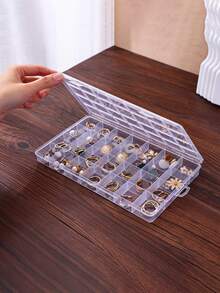 2/1pc Multi-Purpose Transparent Box Plastic Empty Storage Box, $1,Used For Storing Earrings, Rings, Jewelry, Nail Art, Nail Tools, Nail Accessories, Jewelry Decoration And Storage. Gifts For Women