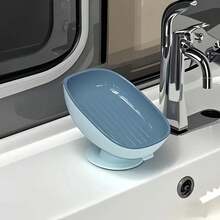 1 Piece Luxury Oval Soap Dish - Wall-Mounted Non-Hole Household Soap Dish, Convenient Draining, Detachable Soap Tray, Suitable For Bathroom And Washbasin - 多色1個 - 查看 7