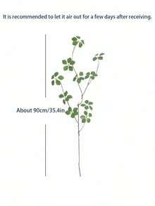 1 件简约禅意风格人造绿植枝，适合室内家居桌面装饰，春夏季