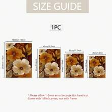 1 Stück Vintage Herbst Blumen Leinwandkunstdruck - Warmes Braun & Orange Botanische Wanddekoration, Boho Herbststil, Ungerahmt, Ideal für Wohnzimmer, Schlafzimmer, Küche, Esszimmer, Badezimmer - Geschenk zur Schulanfang, Raumdekoration