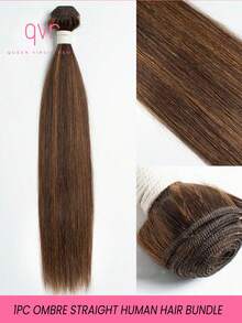QVR QUEEN VIRGIN REMY QVR 100% Human Hair Yaki Straight Remy Human Hair Weft, 12 To 18 Inches Sew-In Human Hair Extensions, 95g Per Piece - S4/30 - View 1