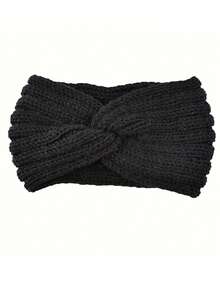 Fashionable Warm Knitted Criss-Cross Wool Headband, European & American Style Fluffy Criss-Cross Headband, Wide Headband, Suitable For Autumn/Winter, Applicable For Teenagers In Autumn/Winter, Handmade Knitted Headband - Multicolor - View 6