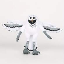 森林中的 99 个夜晚白色猫头鹰毛绒玩具 - 可爱又诡异的恐怖游戏收藏品，毛茸茸的可爱毛绒动物，有着富有表现力的眼睛和可摆动的翅膀，柔软的面料毛茸茸的身体，适合万圣节装饰，游戏室配件和游戏玩家的礼物，白色猫头鹰，黑色的喙和脚，细致的羽毛纹理，张开翅膀的坐姿，非常适合森林主题装饰，万圣节毛绒玩具，万圣节装饰品 - 彩色 - 查看 2