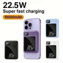 10000mAh Magnetic Power Bank, 22.5W PD Fast Wireless Charger With LED Indicator, Compact Luxury Backup Battery For Smartphones - 彩色 - 查看 1