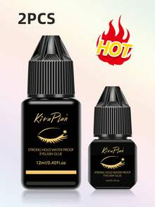 Pegamento para pestañas hipoalergénico - Pegamento para extensión de pestañas - Secado rápido (0.5-1 seg), Larga duración 45 días, Apto para principiantes y salones de pestañas DIY - Negro - Ver 19