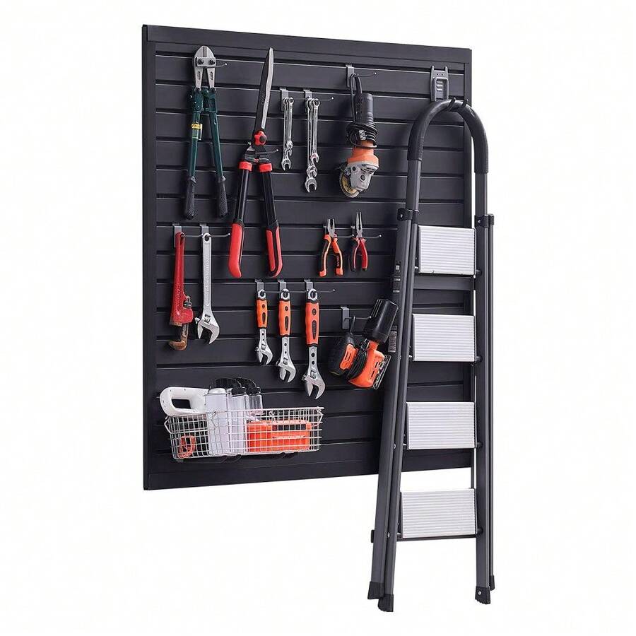 Modular 4x4 Ft PVC Slat Wall Paneling - Black Garage Storage Solution For Organizing Tools And Accessories - Multicolor - View 1