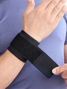 1pc Outdoor Sports Compression Wrist Wrap Support, Sweat-Wicking Breathable Basketball, Weightlifting, Badminton, Volleyball, Fitness Protective Sleeve White Gloves Arm Warmers Autumn Outfits Halloween Costumes Black Arm Sleeve Gifts For Men - Black - View 1