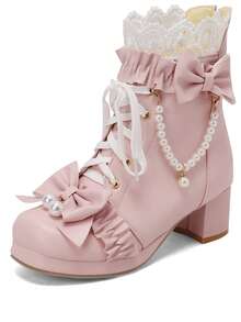 Cute Ankle Boots For Women - Hồng - Xem 5